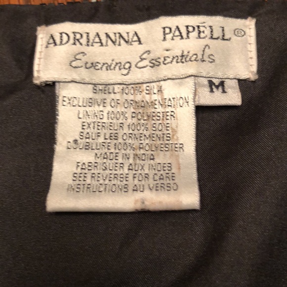 Adrienna Appell Black sequins on silk. even top M - Picture 7 of 10